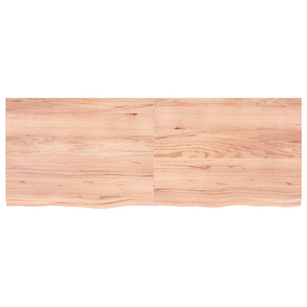 vidaXL Blat de baie, maro deschis, 160x60x(2-4) cm, lemn masiv tratat vidaXL Blat de baie, maro deschis, 160x60x(2-4) cm, lemn masiv tratat
