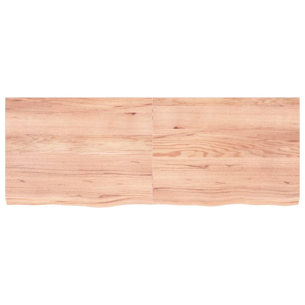 vidaXL Blat de baie, maro deschis, 160x60x(2-6) cm, lemn masiv tratat vidaXL Blat de baie, maro deschis, 160x60x(2-6) cm, lemn masiv tratat