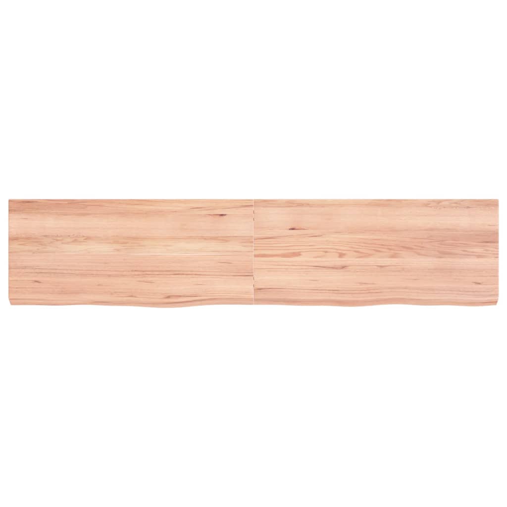 vidaXL Blat de baie, maro deschis, 180x40x(2-6) cm, lemn masiv tratat vidaXL Blat de baie, maro deschis, 180x40x(2-6) cm, lemn masiv tratat