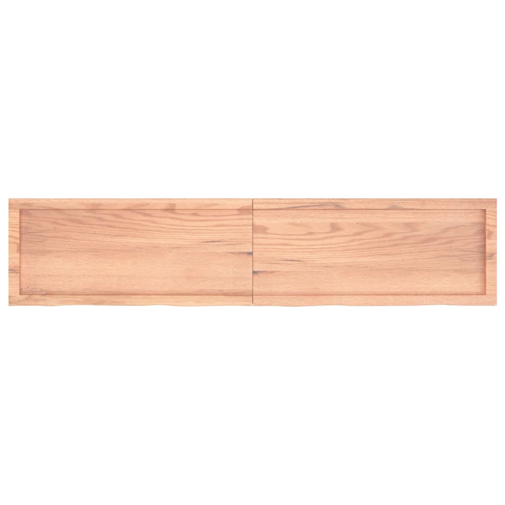 vidaXL Blat de baie, maro deschis, 180x40x(2-6) cm, lemn masiv tratat vidaXL Blat de baie, maro deschis, 180x40x(2-6) cm, lemn masiv tratat