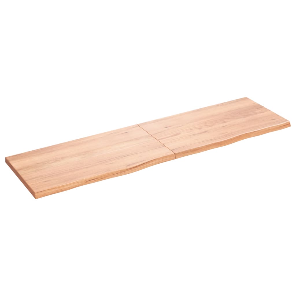 vidaXL Blat de baie, maro deschis, 180x50x(2-4) cm, lemn masiv tratat vidaXL Blat de baie, maro deschis, 180x50x(2-4) cm, lemn masiv tratat