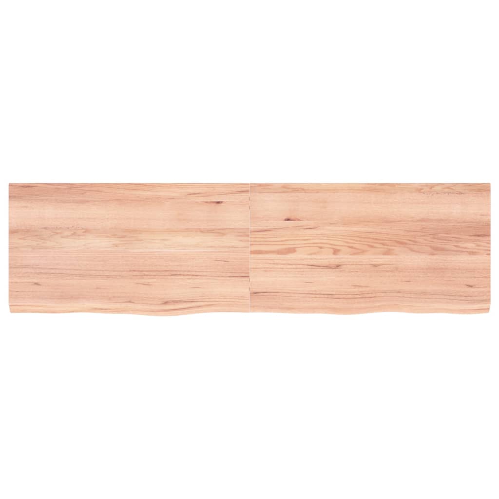 vidaXL Blat de baie, maro deschis, 180x50x(2-4) cm, lemn masiv tratat vidaXL Blat de baie, maro deschis, 180x50x(2-4) cm, lemn masiv tratat