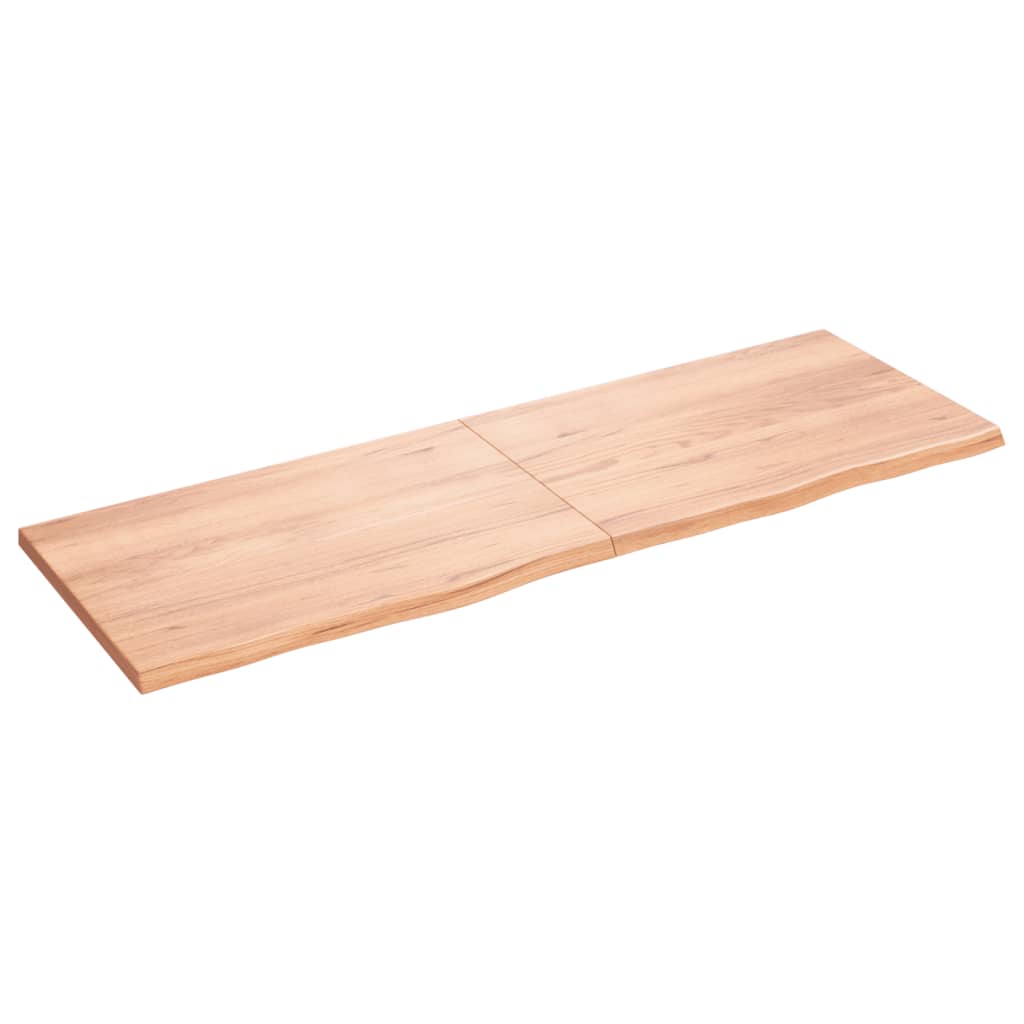vidaXL Blat de baie, maro deschis, 180x60x(2-4) cm, lemn masiv tratat vidaXL Blat de baie, maro deschis, 180x60x(2-4) cm, lemn masiv tratat