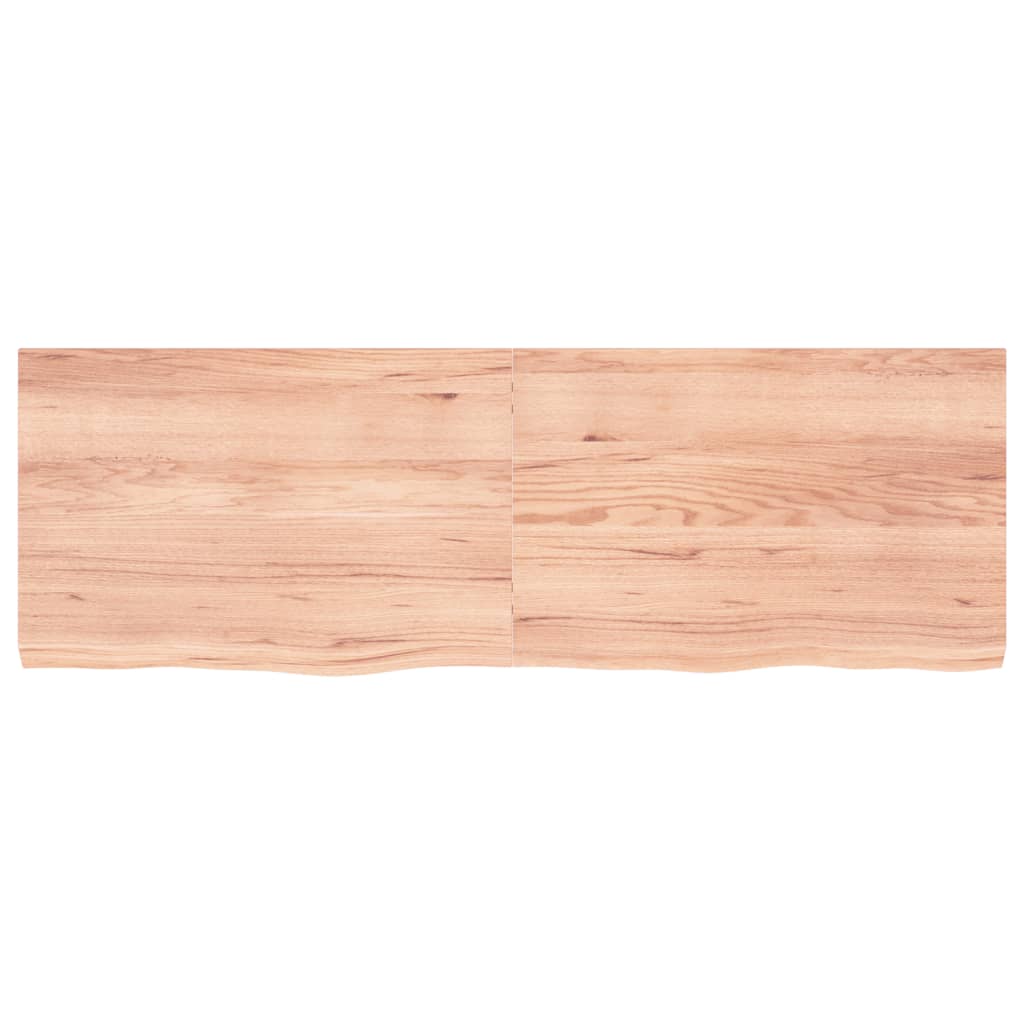 vidaXL Blat de baie, maro deschis, 180x60x(2-6) cm, lemn masiv tratat vidaXL Blat de baie, maro deschis, 180x60x(2-6) cm, lemn masiv tratat