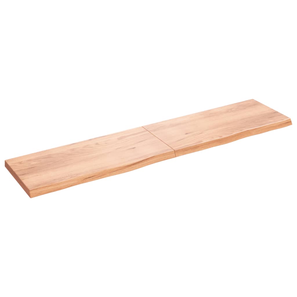 vidaXL Blat de baie, maro deschis, 220x50x(2-6) cm, lemn masiv tratat vidaXL Blat de baie, maro deschis, 220x50x(2-6) cm, lemn masiv tratat