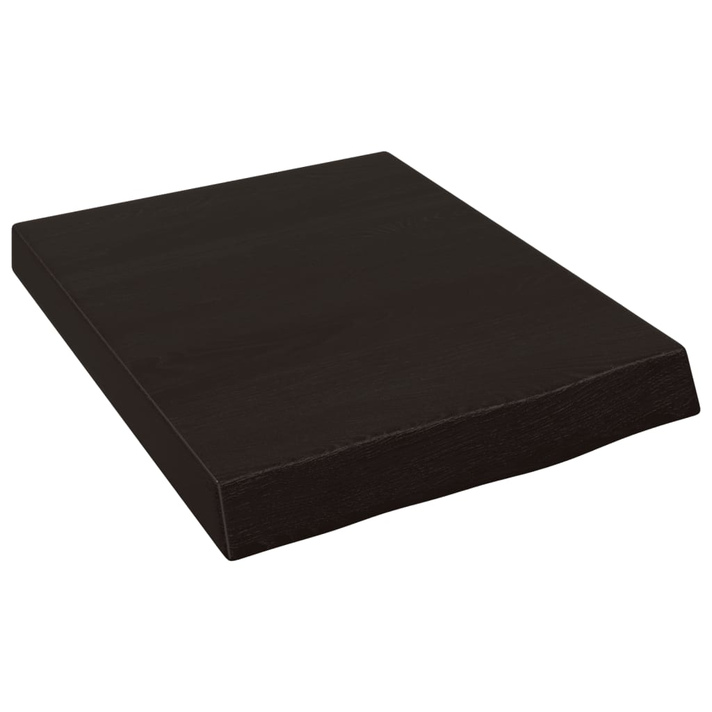 vidaXL Blat de baie, maro închis, 40x50x(2-6) cm, lemn masiv tratat vidaXL Blat de baie, maro închis, 40x50x(2-6) cm, lemn masiv tratat