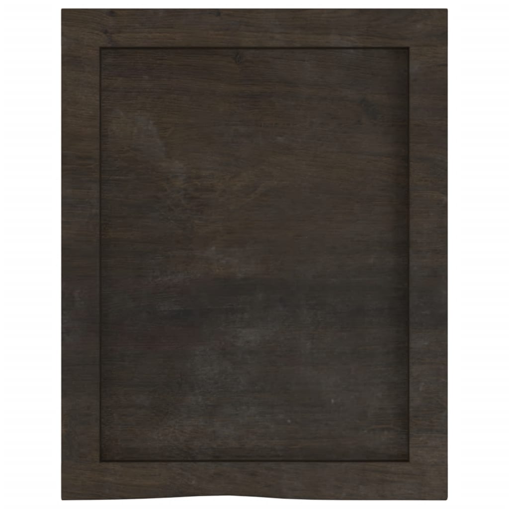 vidaXL Blat de baie, maro închis, 40x50x(2-6) cm, lemn masiv tratat vidaXL Blat de baie, maro închis, 40x50x(2-6) cm, lemn masiv tratat