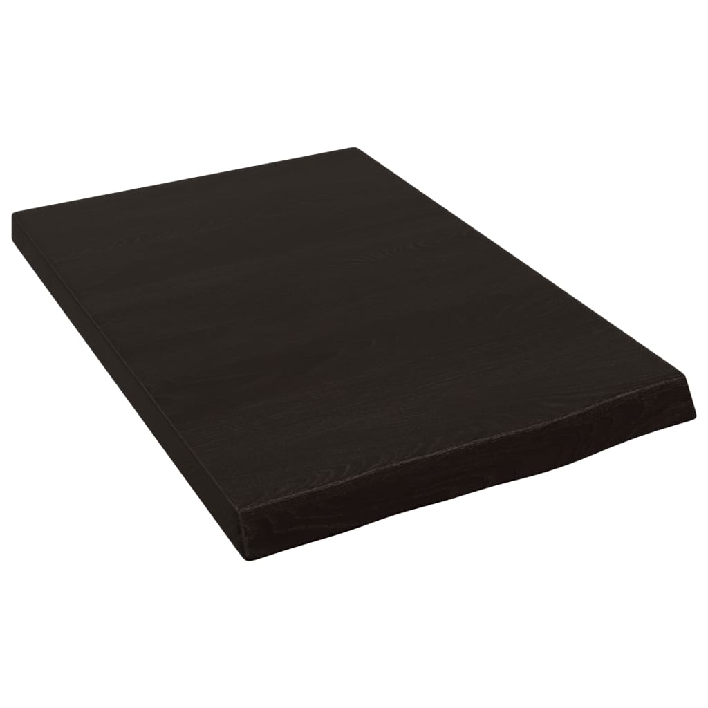 vidaXL Blat de baie, maro închis, 40x60x(2-4) cm, lemn masiv tratat vidaXL Blat de baie, maro închis, 40x60x(2-4) cm, lemn masiv tratat