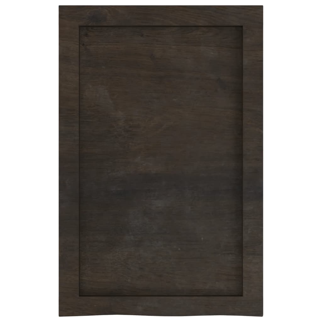vidaXL Blat de baie, maro închis, 40x60x(2-4) cm, lemn masiv tratat vidaXL Blat de baie, maro închis, 40x60x(2-4) cm, lemn masiv tratat