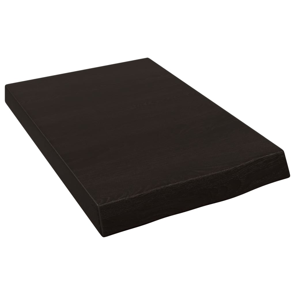 vidaXL Blat de baie, maro închis, 40x60x(2-6) cm, lemn masiv tratat vidaXL Blat de baie, maro închis, 40x60x(2-6) cm, lemn masiv tratat