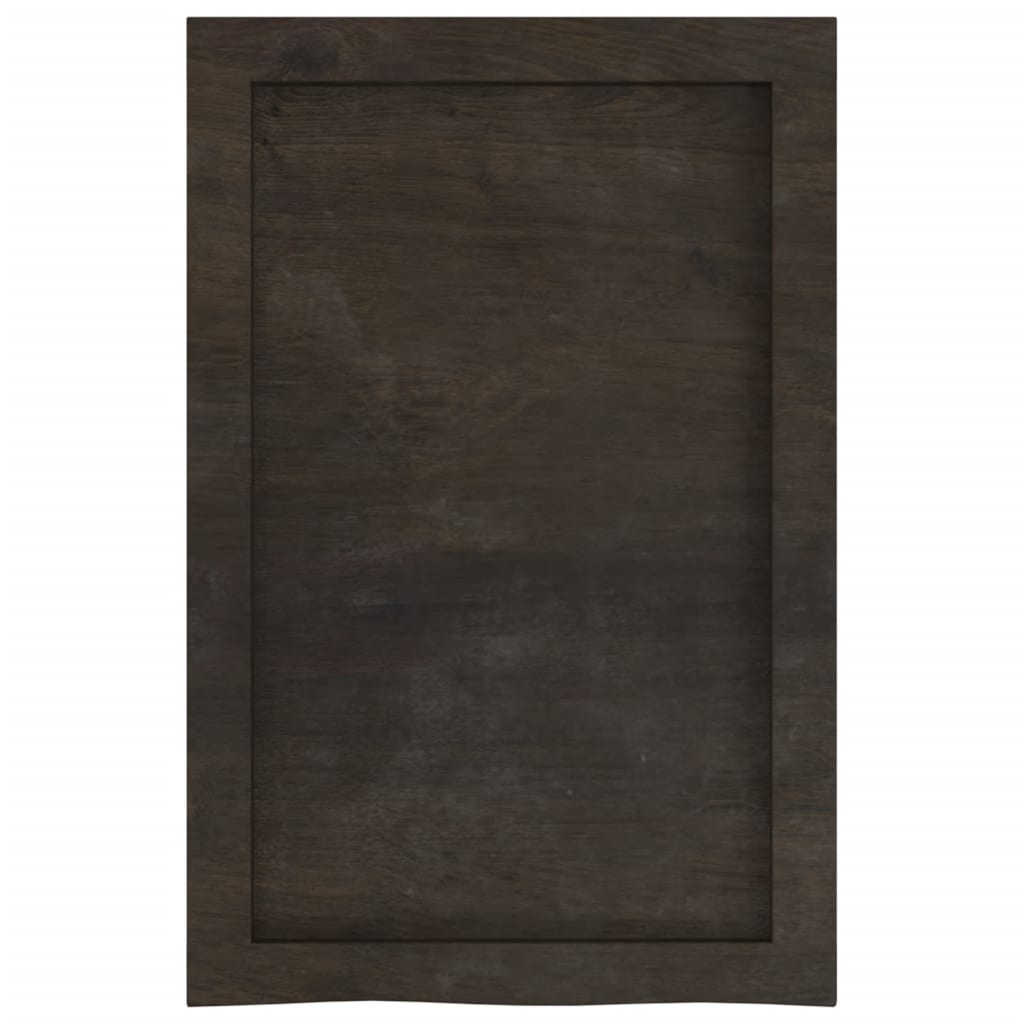 vidaXL Blat de baie, maro închis, 40x60x(2-6) cm, lemn masiv tratat vidaXL Blat de baie, maro închis, 40x60x(2-6) cm, lemn masiv tratat