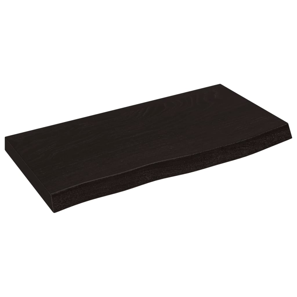 vidaXL Blat de baie, maro închis, 60x30x(2-4) cm, lemn masiv tratat vidaXL Blat de baie, maro închis, 60x30x(2-4) cm, lemn masiv tratat