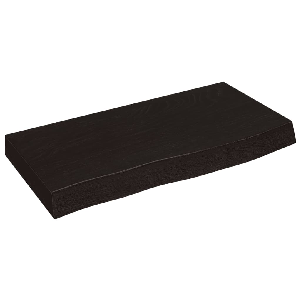 vidaXL Blat de baie, maro închis, 60x30x(2-6) cm, lemn masiv tratat vidaXL Blat de baie, maro închis, 60x30x(2-6) cm, lemn masiv tratat