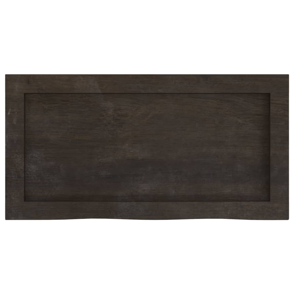 vidaXL Blat de baie, maro închis, 60x30x(2-6) cm, lemn masiv tratat vidaXL Blat de baie, maro închis, 60x30x(2-6) cm, lemn masiv tratat