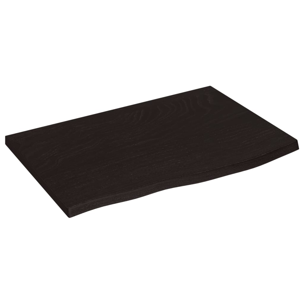 vidaXL Blat de baie, maro închis, 60x40x(2-4) cm, lemn masiv tratat vidaXL Blat de baie, maro închis, 60x40x(2-4) cm, lemn masiv tratat