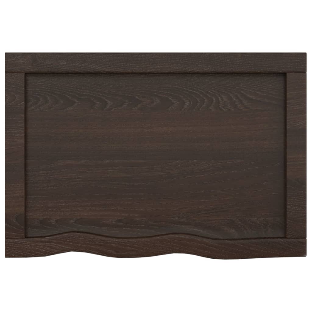vidaXL Blat de baie, maro închis, 60x40x(2-4) cm, lemn masiv tratat vidaXL Blat de baie, maro închis, 60x40x(2-4) cm, lemn masiv tratat