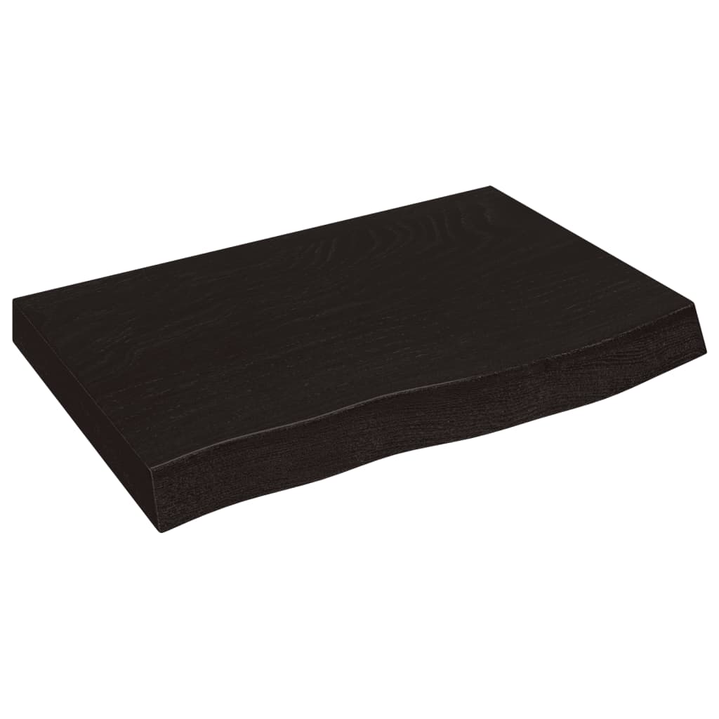 vidaXL Blat de baie, maro închis, 60x50x(2-4) cm, lemn masiv tratat vidaXL Blat de baie, maro închis, 60x50x(2-4) cm, lemn masiv tratat