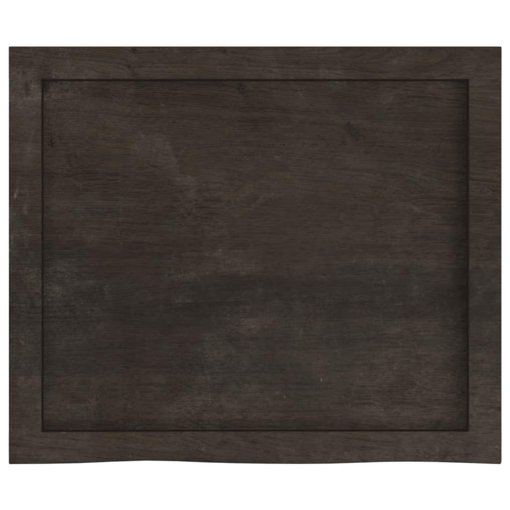 vidaXL Blat de baie, maro închis, 60x50x(2-4) cm, lemn masiv tratat vidaXL Blat de baie, maro închis, 60x50x(2-4) cm, lemn masiv tratat