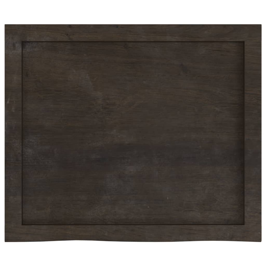 vidaXL Blat de baie, maro închis, 60x50x(2-6) cm, lemn masiv tratat vidaXL Blat de baie, maro închis, 60x50x(2-6) cm, lemn masiv tratat