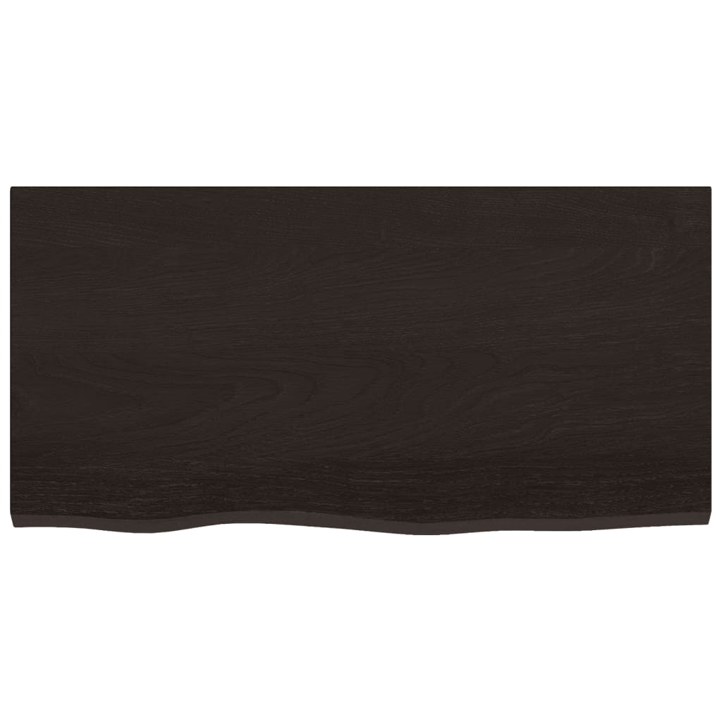vidaXL Blat de baie, maro închis, 80x40x2 cm, lemn masiv tratat vidaXL Blat de baie, maro închis, 80x40x2 cm, lemn masiv tratat
