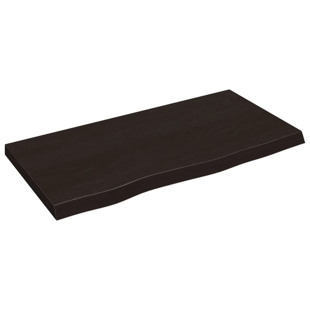 vidaXL Blat de baie, maro închis, 80x40x(2-4) cm, lemn masiv tratat vidaXL Blat de baie, maro închis, 80x40x(2-4) cm, lemn masiv tratat