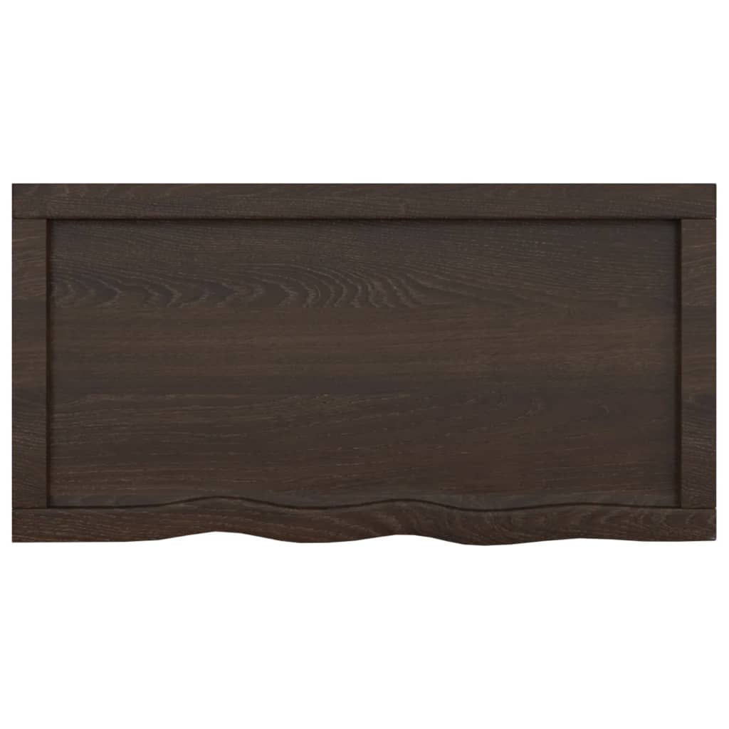 vidaXL Blat de baie, maro închis, 80x40x(2-4) cm, lemn masiv tratat vidaXL Blat de baie, maro închis, 80x40x(2-4) cm, lemn masiv tratat