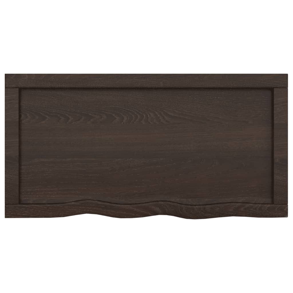 vidaXL Blat de baie, maro închis, 80x40x(2-6) cm, lemn masiv tratat vidaXL Blat de baie, maro închis, 80x40x(2-6) cm, lemn masiv tratat