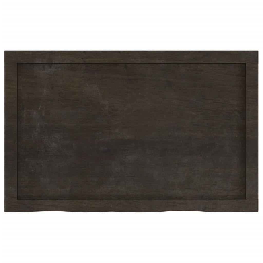 vidaXL Blat de baie, maro închis, 80x50x(2-6) cm, lemn masiv tratat vidaXL Blat de baie, maro închis, 80x50x(2-6) cm, lemn masiv tratat