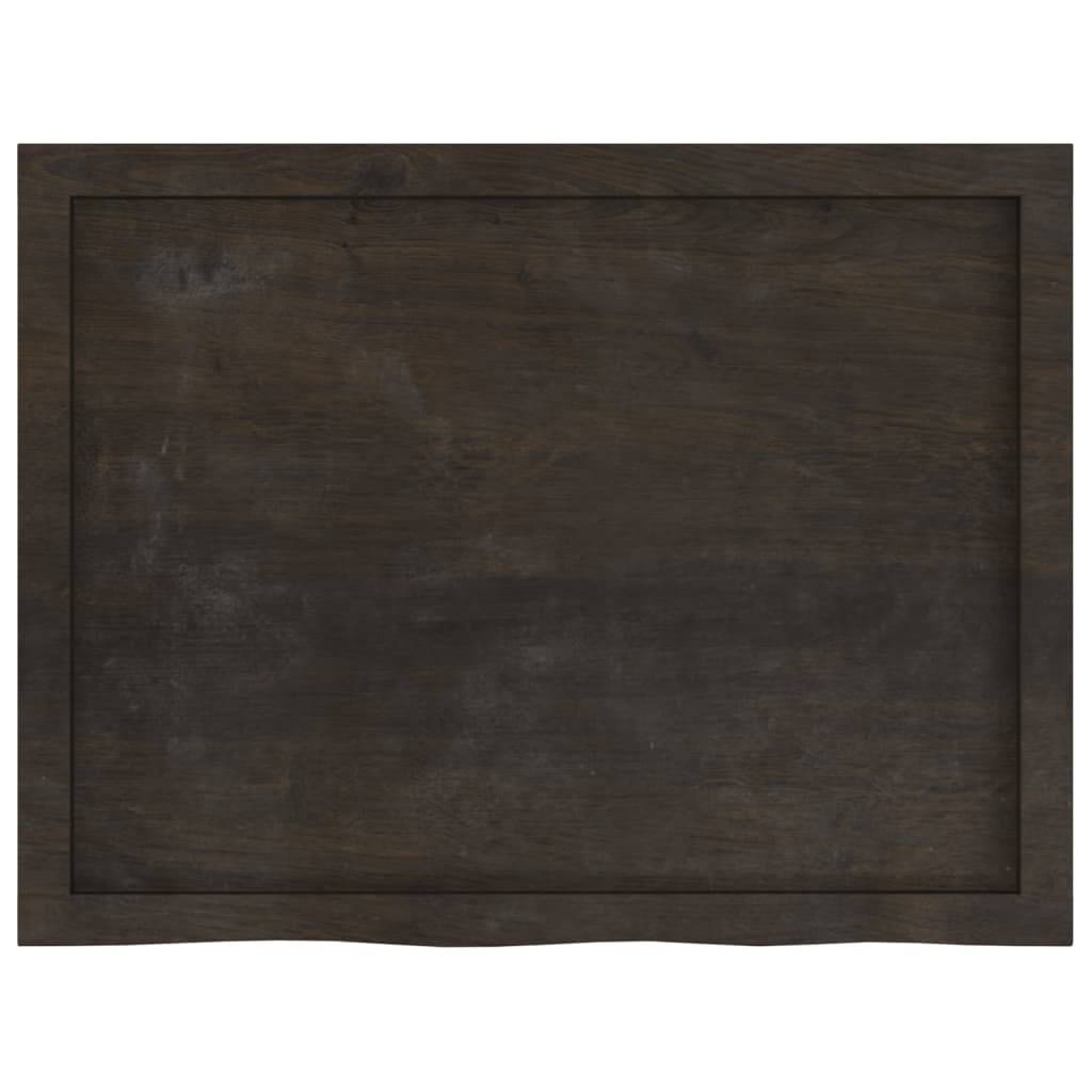 vidaXL Blat de baie, maro închis, 80x60x(2-4) cm, lemn masiv tratat vidaXL Blat de baie, maro închis, 80x60x(2-4) cm, lemn masiv tratat
