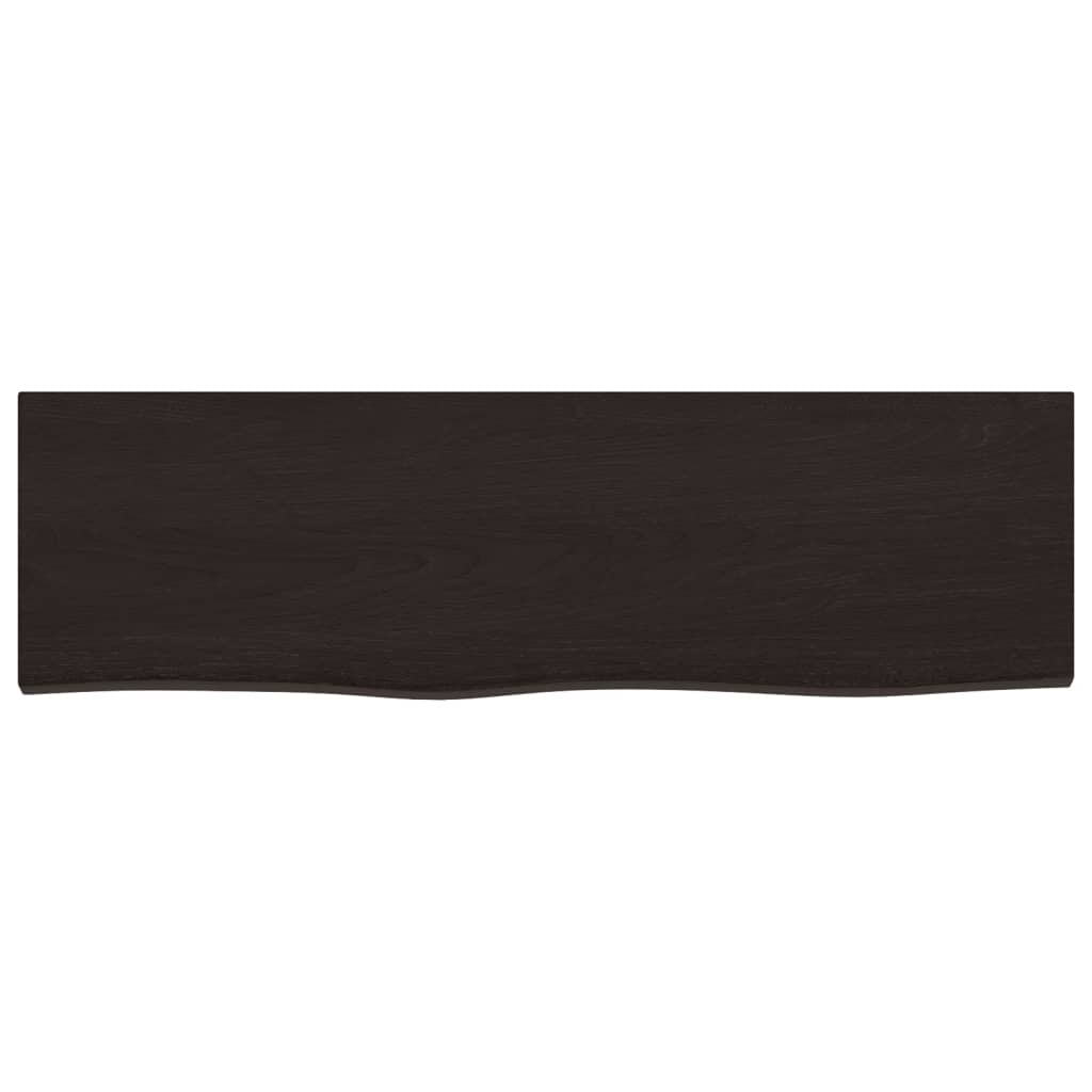 vidaXL Blat de baie, maro închis, 100x30x(2-4) cm, lemn masiv tratat vidaXL Blat de baie, maro închis, 100x30x(2-4) cm, lemn masiv tratat
