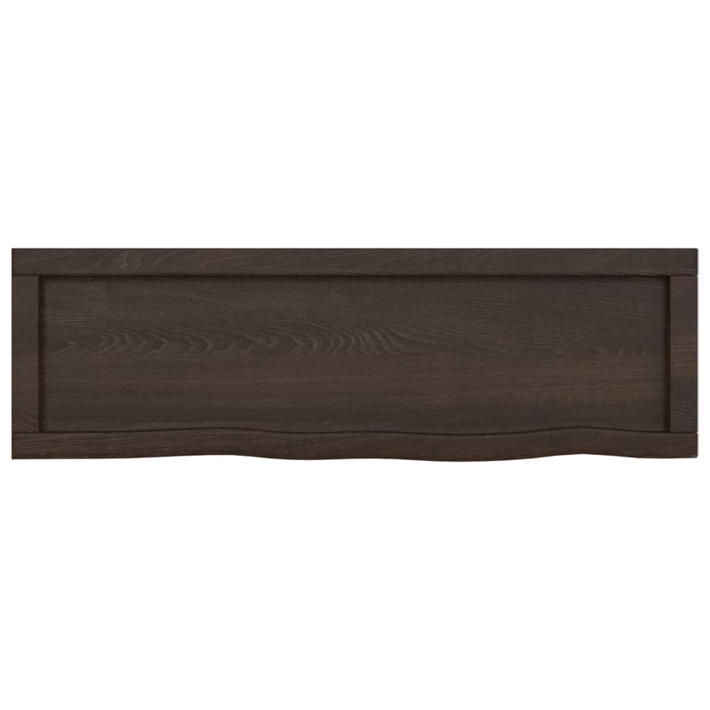 vidaXL Blat de baie, maro închis, 100x30x(2-6) cm, lemn masiv tratat vidaXL Blat de baie, maro închis, 100x30x(2-6) cm, lemn masiv tratat