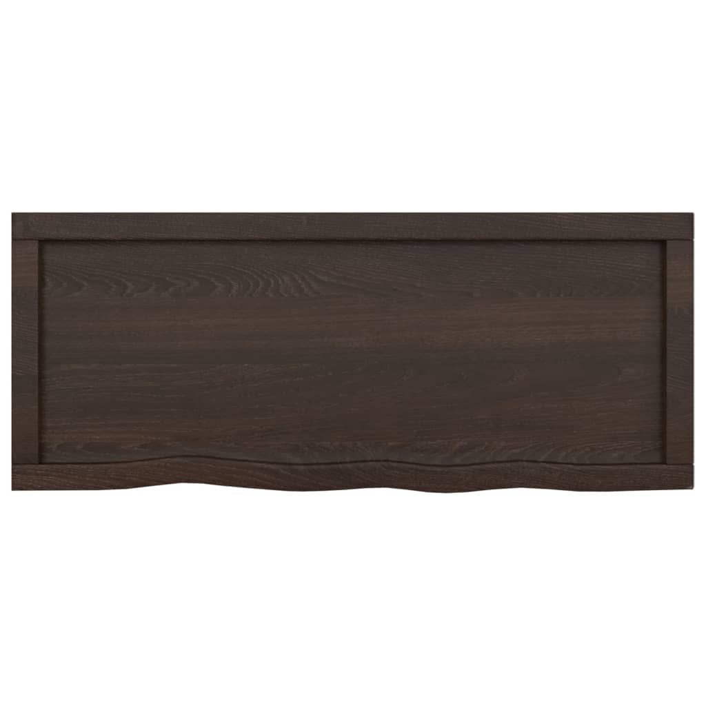vidaXL Blat de baie, maro închis, 100x40x(2-4) cm, lemn masiv tratat vidaXL Blat de baie, maro închis, 100x40x(2-4) cm, lemn masiv tratat