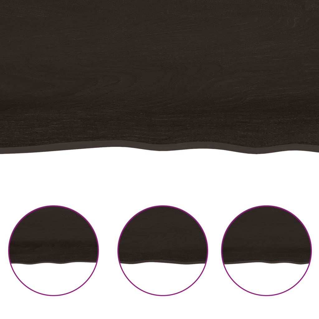 vidaXL Blat de baie, maro închis, 100x40x(2-4) cm, lemn masiv tratat vidaXL Blat de baie, maro închis, 100x40x(2-4) cm, lemn masiv tratat