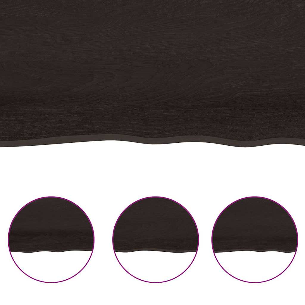 vidaXL Blat de baie, maro închis, 100x40x(2-6) cm, lemn masiv tratat vidaXL Blat de baie, maro închis, 100x40x(2-6) cm, lemn masiv tratat
