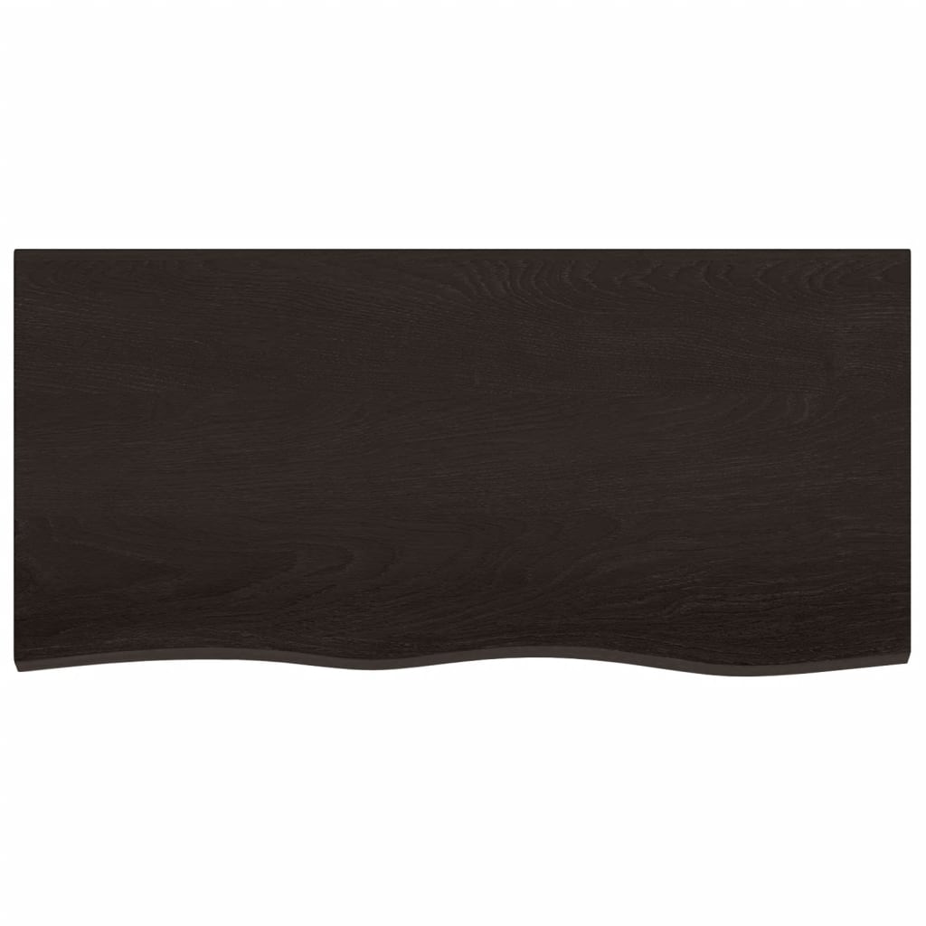 vidaXL Blat de baie, maro închis, 100x50x2 cm, lemn masiv tratat vidaXL Blat de baie, maro închis, 100x50x2 cm, lemn masiv tratat