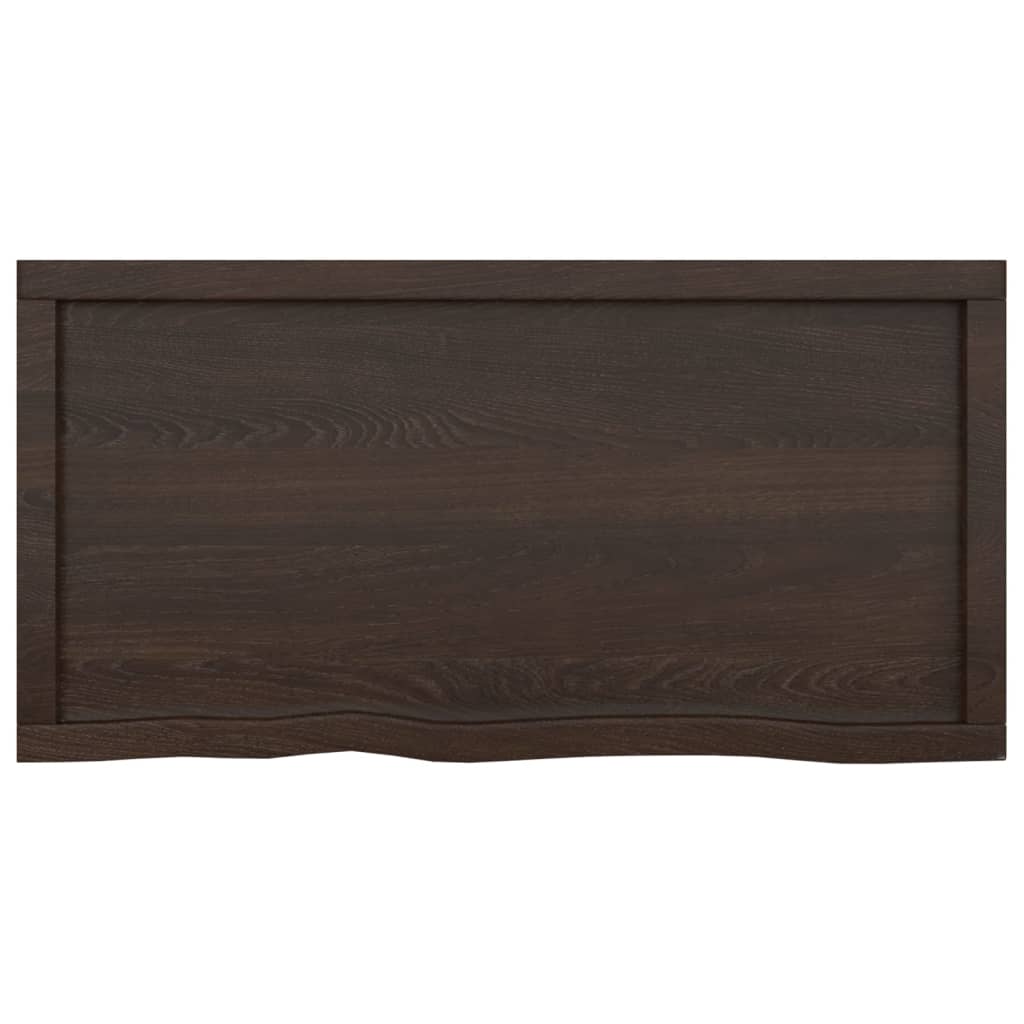 vidaXL Blat de baie, maro închis, 100x50x(2-4) cm, lemn masiv tratat vidaXL Blat de baie, maro închis, 100x50x(2-4) cm, lemn masiv tratat