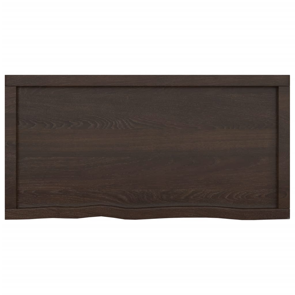 vidaXL Blat de baie, maro închis, 100x50x(2-6) cm, lemn masiv tratat vidaXL Blat de baie, maro închis, 100x50x(2-6) cm, lemn masiv tratat