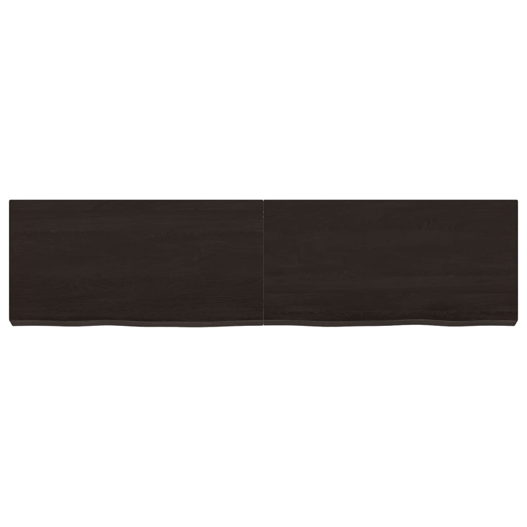 vidaXL Blat de baie, maro închis, 120x30x(2-6) cm, lemn masiv tratat vidaXL Blat de baie, maro închis, 120x30x(2-6) cm, lemn masiv tratat