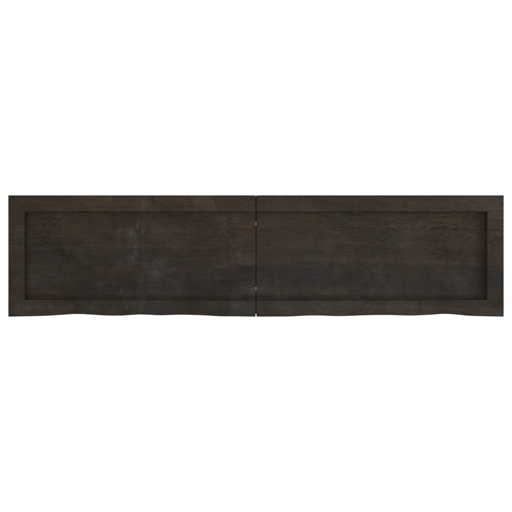 vidaXL Blat de baie, maro închis, 120x30x(2-6) cm, lemn masiv tratat vidaXL Blat de baie, maro închis, 120x30x(2-6) cm, lemn masiv tratat