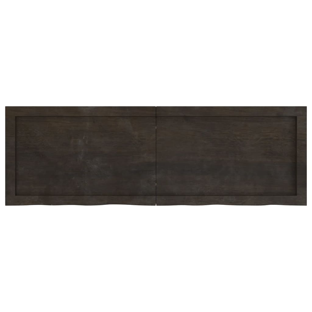 vidaXL Blat de baie, maro închis, 120x40x(2-4) cm, lemn masiv tratat vidaXL Blat de baie, maro închis, 120x40x(2-4) cm, lemn masiv tratat