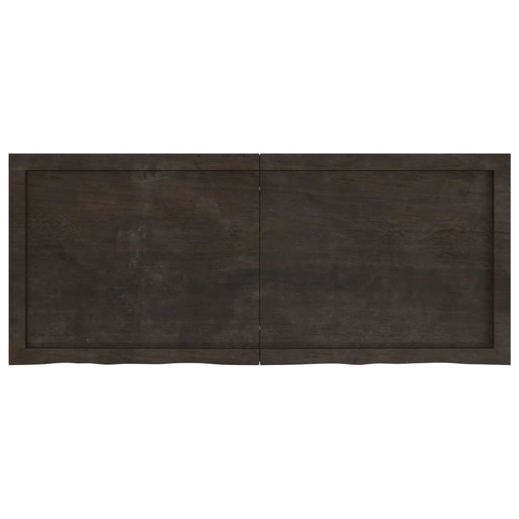 vidaXL Blat de baie, maro închis, 120x50x(2-6) cm, lemn masiv tratat vidaXL Blat de baie, maro închis, 120x50x(2-6) cm, lemn masiv tratat
