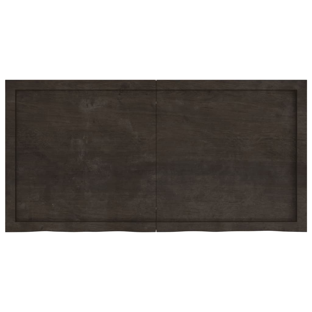 vidaXL Blat de baie, maro închis, 120x60x(2-4) cm, lemn masiv tratat vidaXL Blat de baie, maro închis, 120x60x(2-4) cm, lemn masiv tratat
