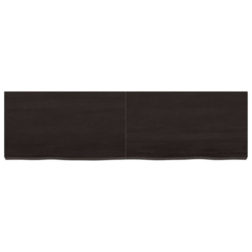 vidaXL Blat de baie, maro închis, 140x40x(2-6) cm, lemn masiv tratat vidaXL Blat de baie, maro închis, 140x40x(2-6) cm, lemn masiv tratat