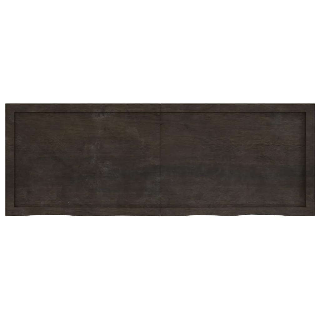 vidaXL Blat de baie, maro închis, 140x50x(2-6) cm, lemn masiv tratat vidaXL Blat de baie, maro închis, 140x50x(2-6) cm, lemn masiv tratat