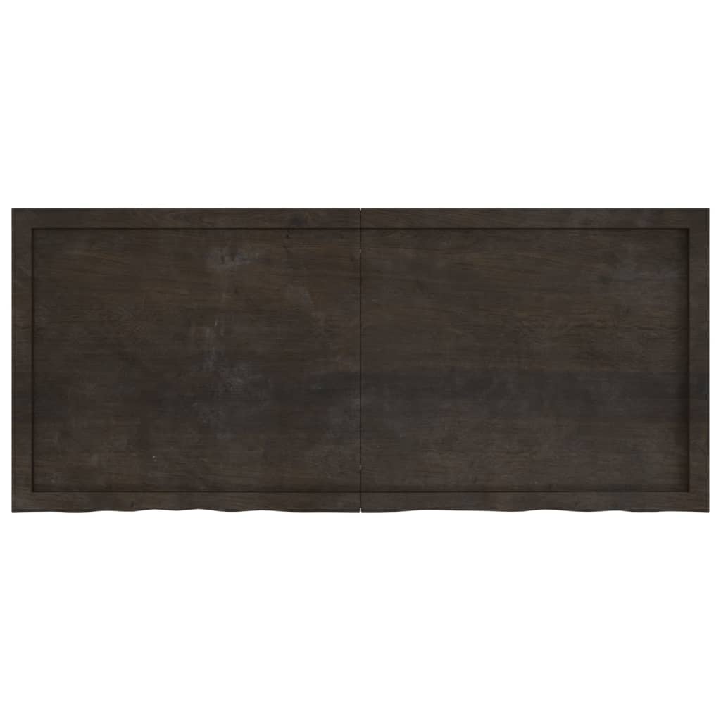 vidaXL Blat de baie, maro închis, 140x60x(2-4) cm, lemn masiv tratat