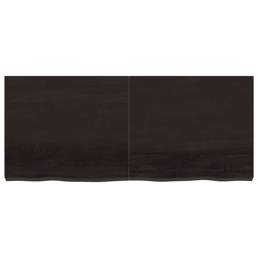 vidaXL Blat de baie, maro închis, 140x60x(2-6) cm, lemn masiv tratat vidaXL Blat de baie, maro închis, 140x60x(2-6) cm, lemn masiv tratat