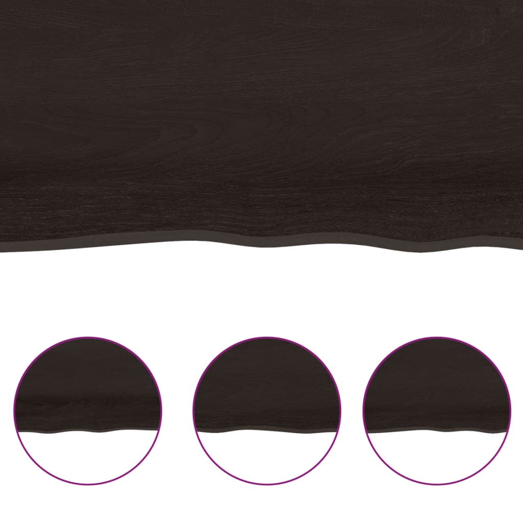 vidaXL Blat de baie, maro închis, 140x60x(2-6) cm, lemn masiv tratat vidaXL Blat de baie, maro închis, 140x60x(2-6) cm, lemn masiv tratat