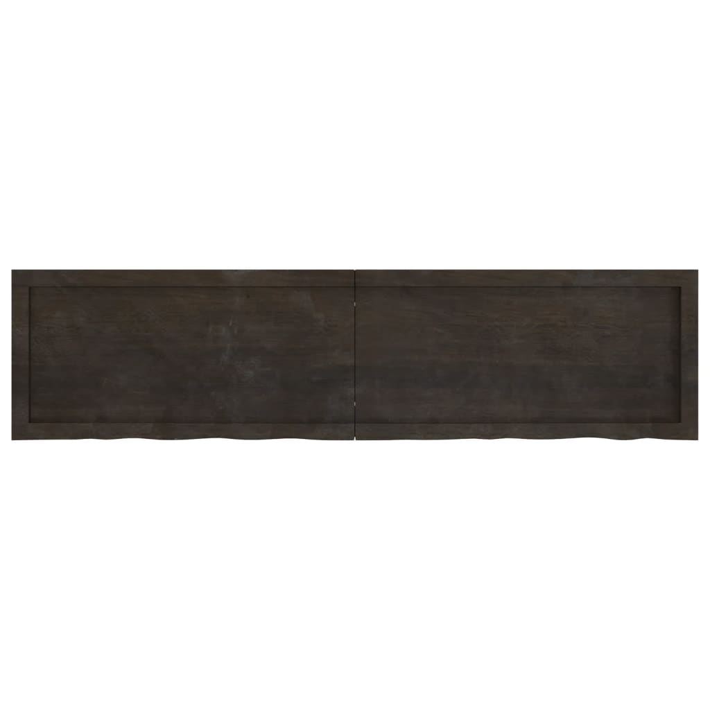 vidaXL Blat de baie, maro închis, 160x40x(2-4) cm, lemn masiv tratat vidaXL Blat de baie, maro închis, 160x40x(2-4) cm, lemn masiv tratat