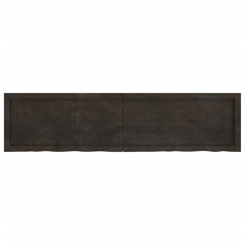 vidaXL Blat de baie, maro închis, 160x40x(2-6) cm, lemn masiv tratat vidaXL Blat de baie, maro închis, 160x40x(2-6) cm, lemn masiv tratat