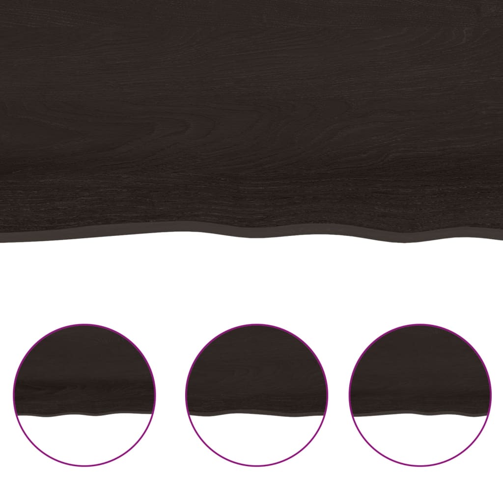vidaXL Blat de baie, maro închis, 160x50x(2-4) cm, lemn masiv tratat vidaXL Blat de baie, maro închis, 160x50x(2-4) cm, lemn masiv tratat